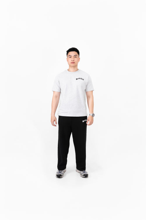 SNKRHUB Old English Boxy Tee – Heather Grey