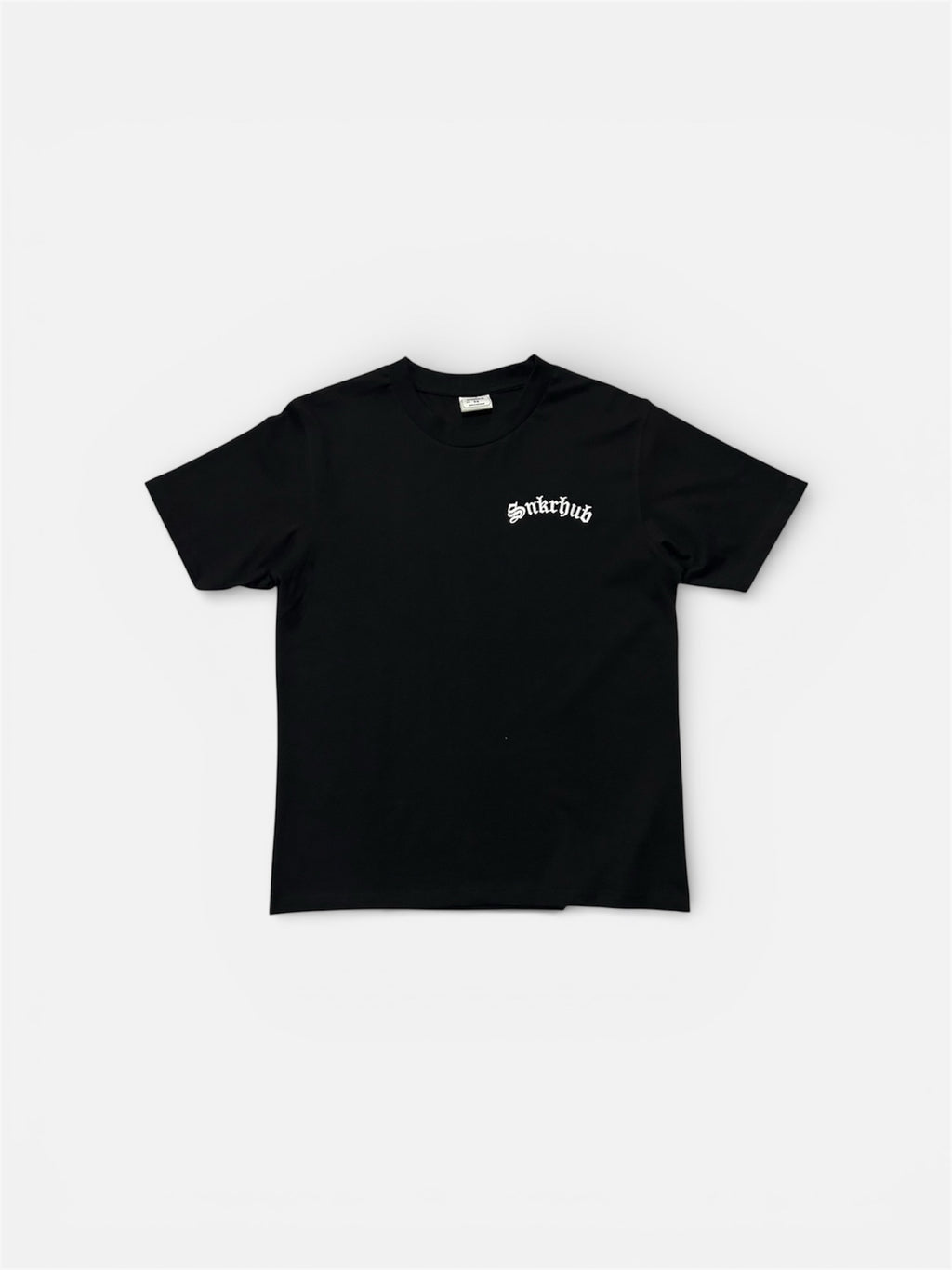 SNKRHUB Old English Boxy Tee – Black